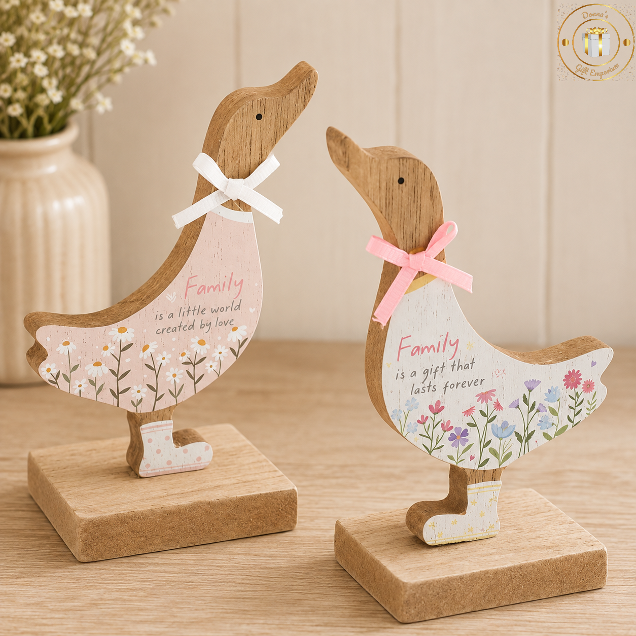 Family Wooden Duck Ornament