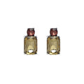 Mini Gem Earring in Silver with Light Amber & Mink