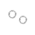 Crystal Cluster Circle Earring in Silver