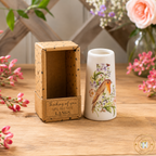 Garden Birds Stoneware "Thinking of You" Mini Vase With Gift Box