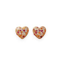 Sparkling Heart Earring in Multi & Gold