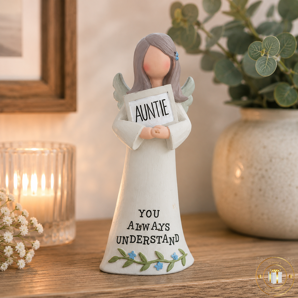 Feather & Grace Angel With Frame Auntie