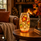 Crackle Autumn Leaves LED Vase, Tube & Balls