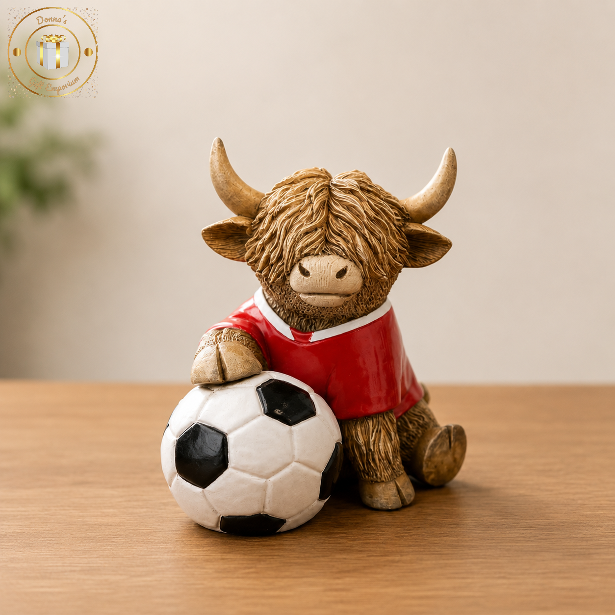 Football Mad Highland Cow