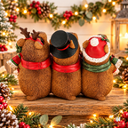 Festive Christmas Capybara Trio Ornament