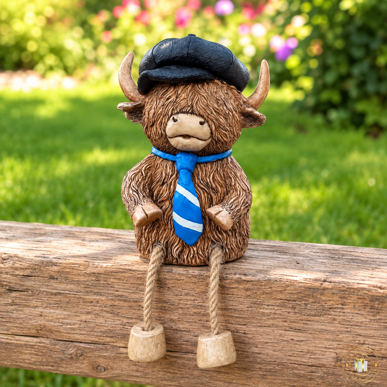 Highland Cow With Flat Cap & Tie - Money Bank
