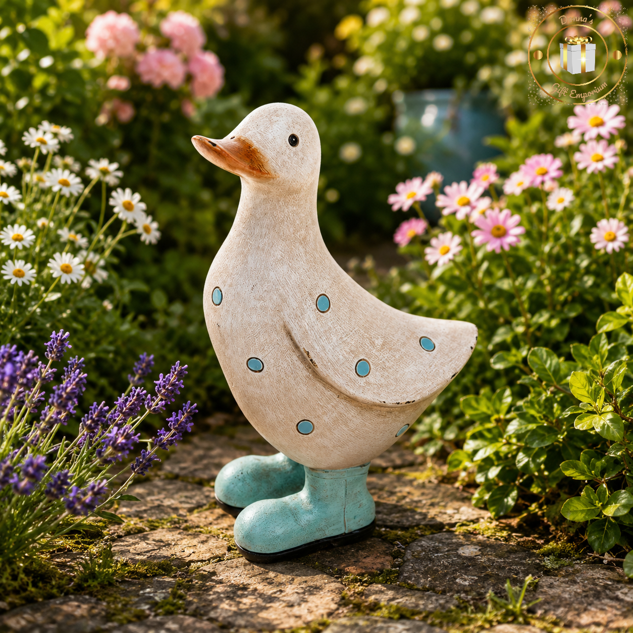 Garden Duck - Polka Dot Aqua - Small