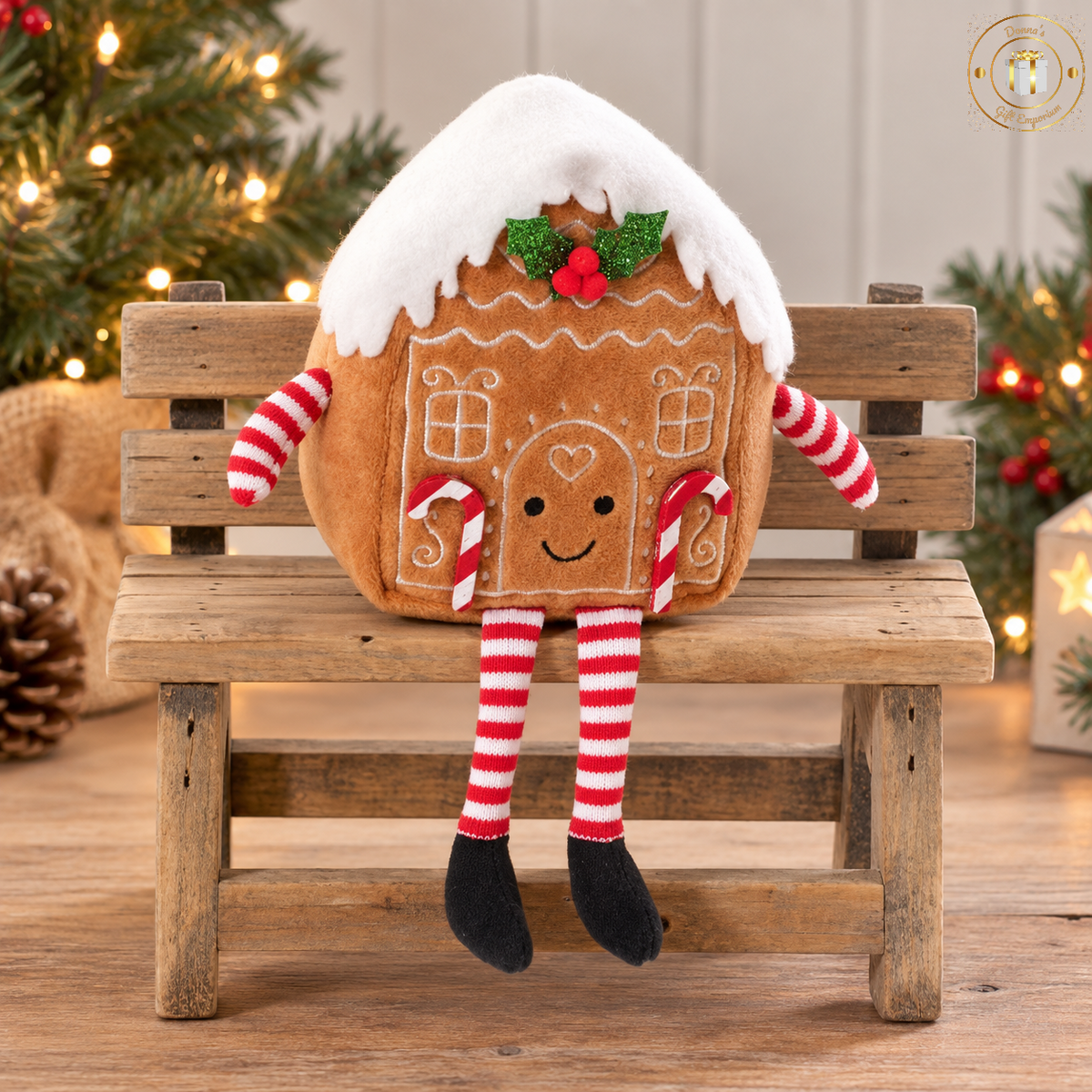 Gingerbread House Fabric Shelf Sitter
