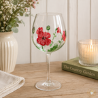 Poppy Hand Painted Wine Glass
