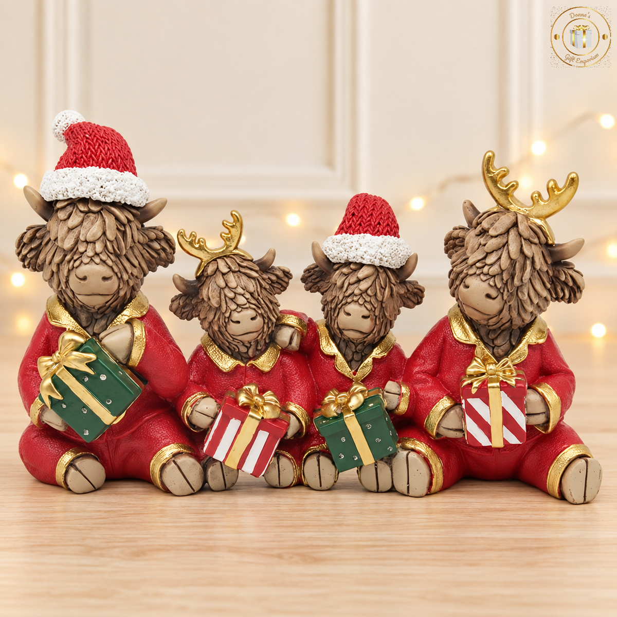 Pajama Party Highland Cow Ornament