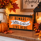 Little Goblins Live Here Wooden Block Sign 🎃