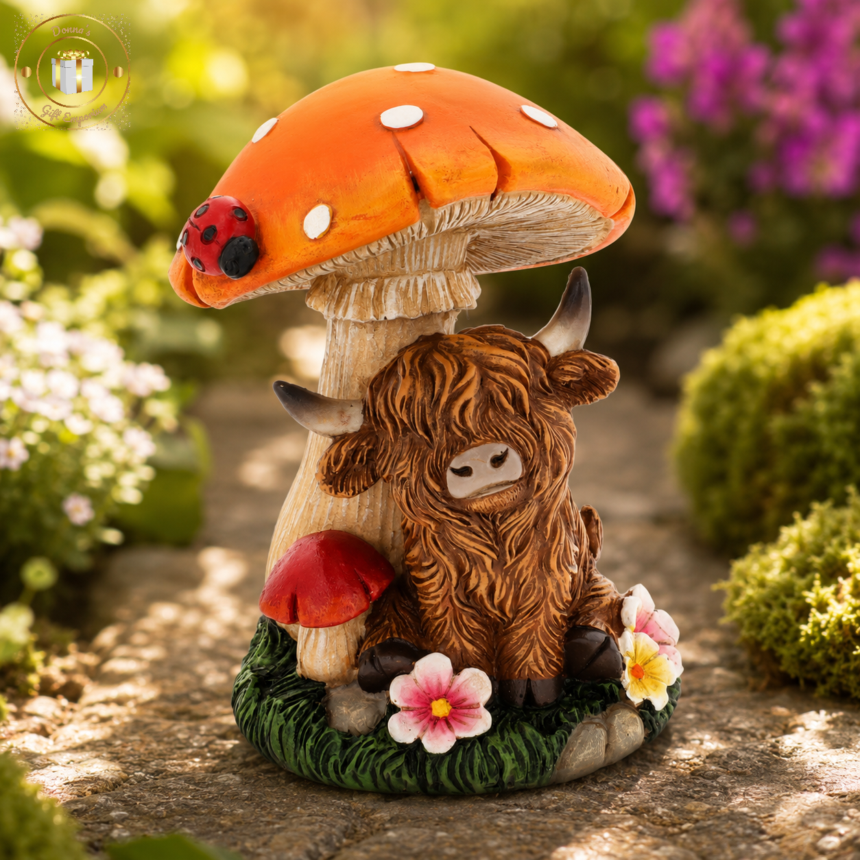 Highland Cow & Mushroom Ornaments