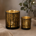 Black & Gold Tree Tea Light Holder - Large