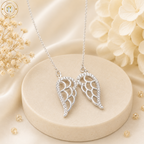 Angel Wings - Silver Plated With Diamantes Necklace