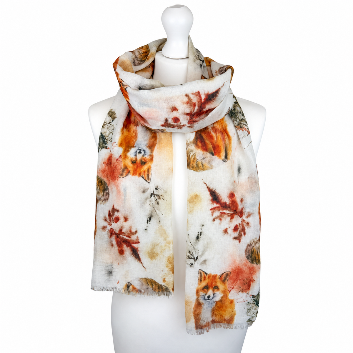 Autumn Woodland Fox Scarf - Lightweight