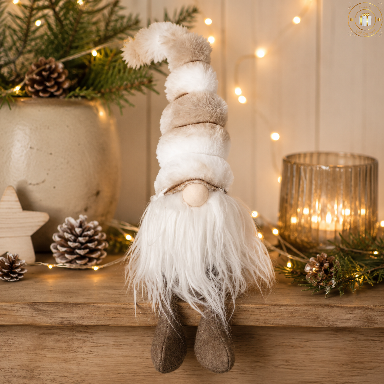 Festive Cream Shelf Sitter Gonk
