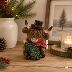 Festive Highland Cows Christmas Ornaments