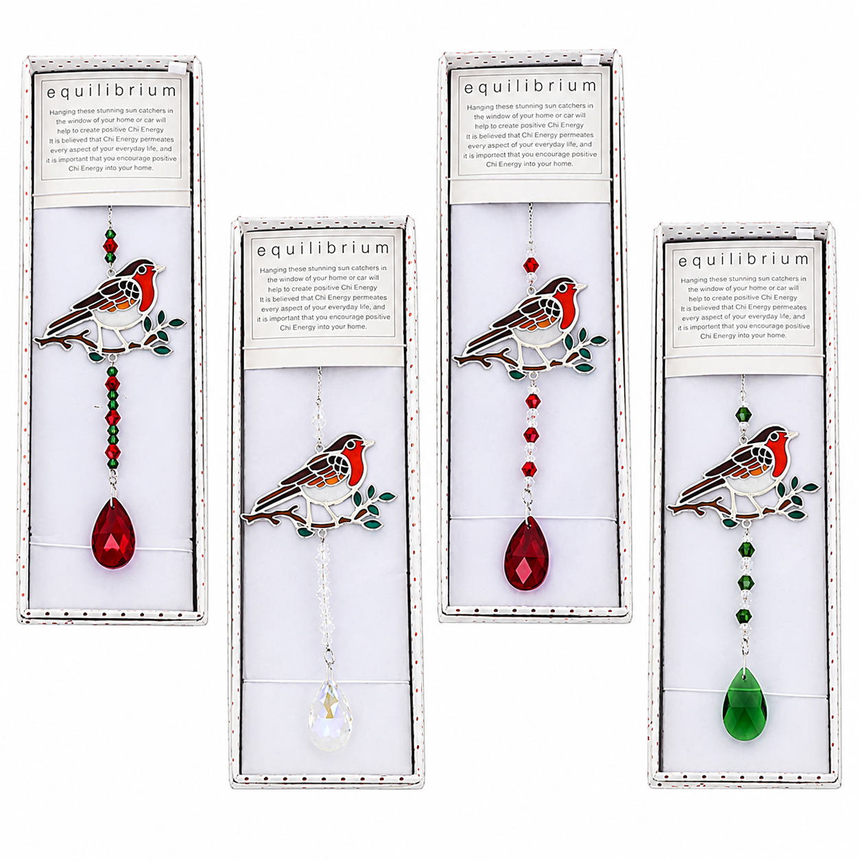 Equilibrium Robin Suncatcher - Chi Energy Positive - Hanging Window Decoration - 4 Styles