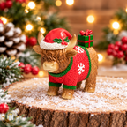 Christmas Highland Cow Ornaments in Festive Jumpers