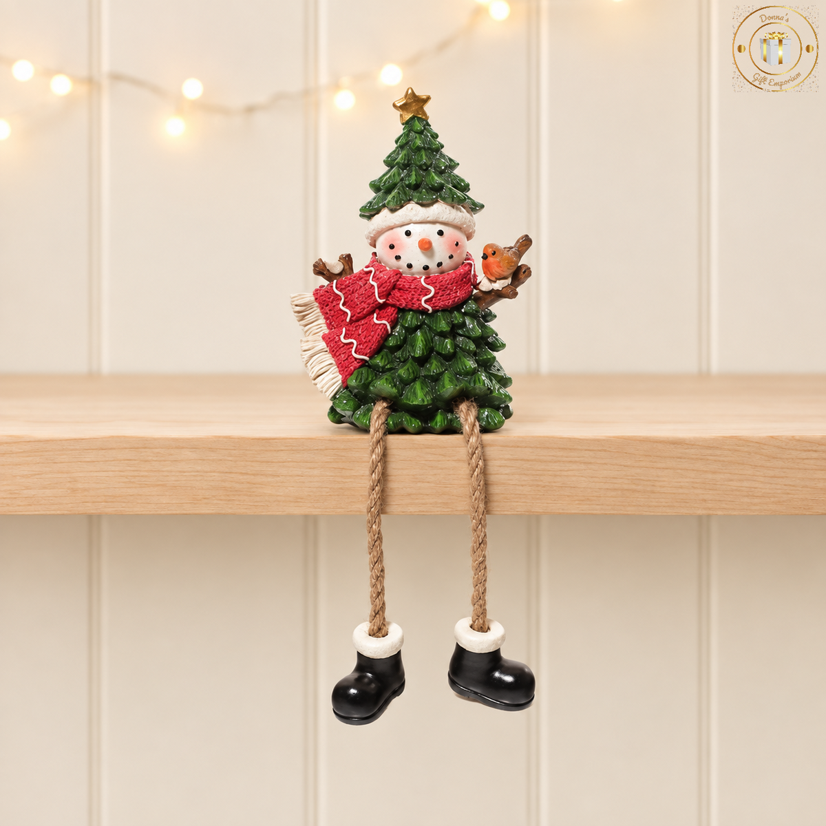 Christmas Snowman & Robin Shelf Sitter