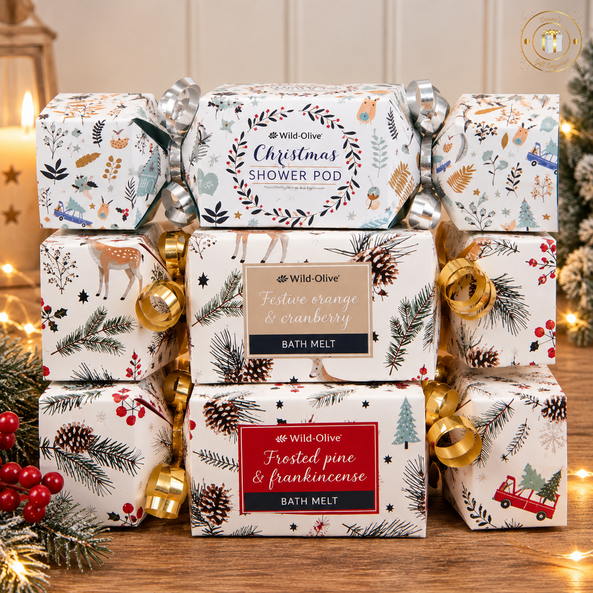 Wild Olive Christmas Crackers - Bath Melt & Shower Pod