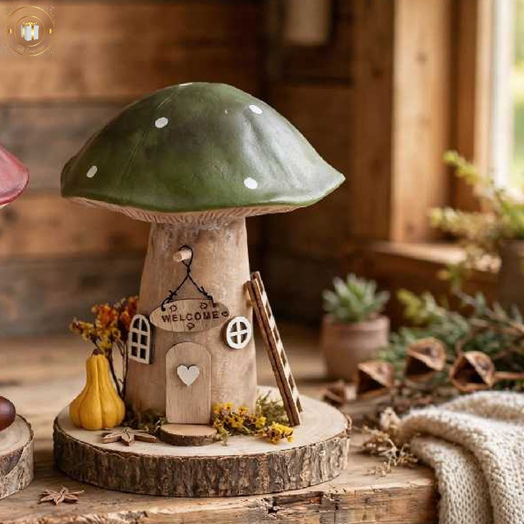 Mushroom Cottage With Gourd & Ladders or Squirrel & Acorn