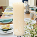 Green Scented White Pillar Candle