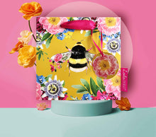 Load image into Gallery viewer, Mustard Bee Square Gift Bag
