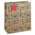 Hip Hip Hooray Kraft Birthday Gift Bag