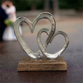 Silver Metal Entwined Hearts