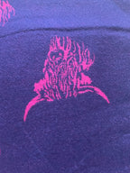 Cashmere Highland Cow Scarf - Navy/Fuchsia