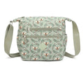 Lightweight Multi-Pocket Crossbody Bag in Bee & Olive Leaf Print