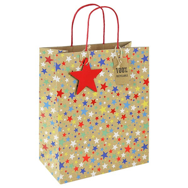Kraft Multi Stars Large Gift Bag