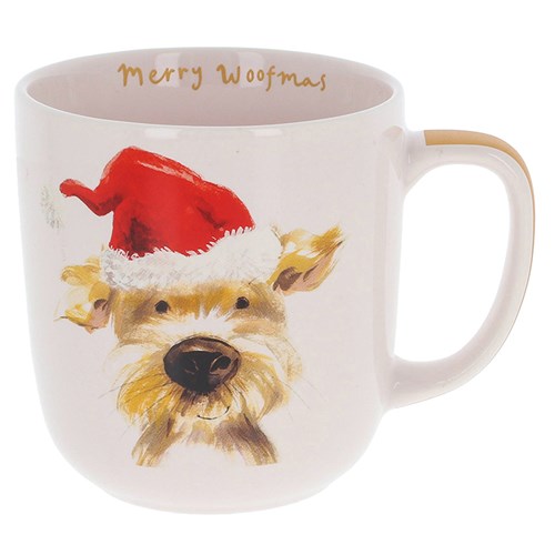 Frankie The Dog In Christmas Hat Mug