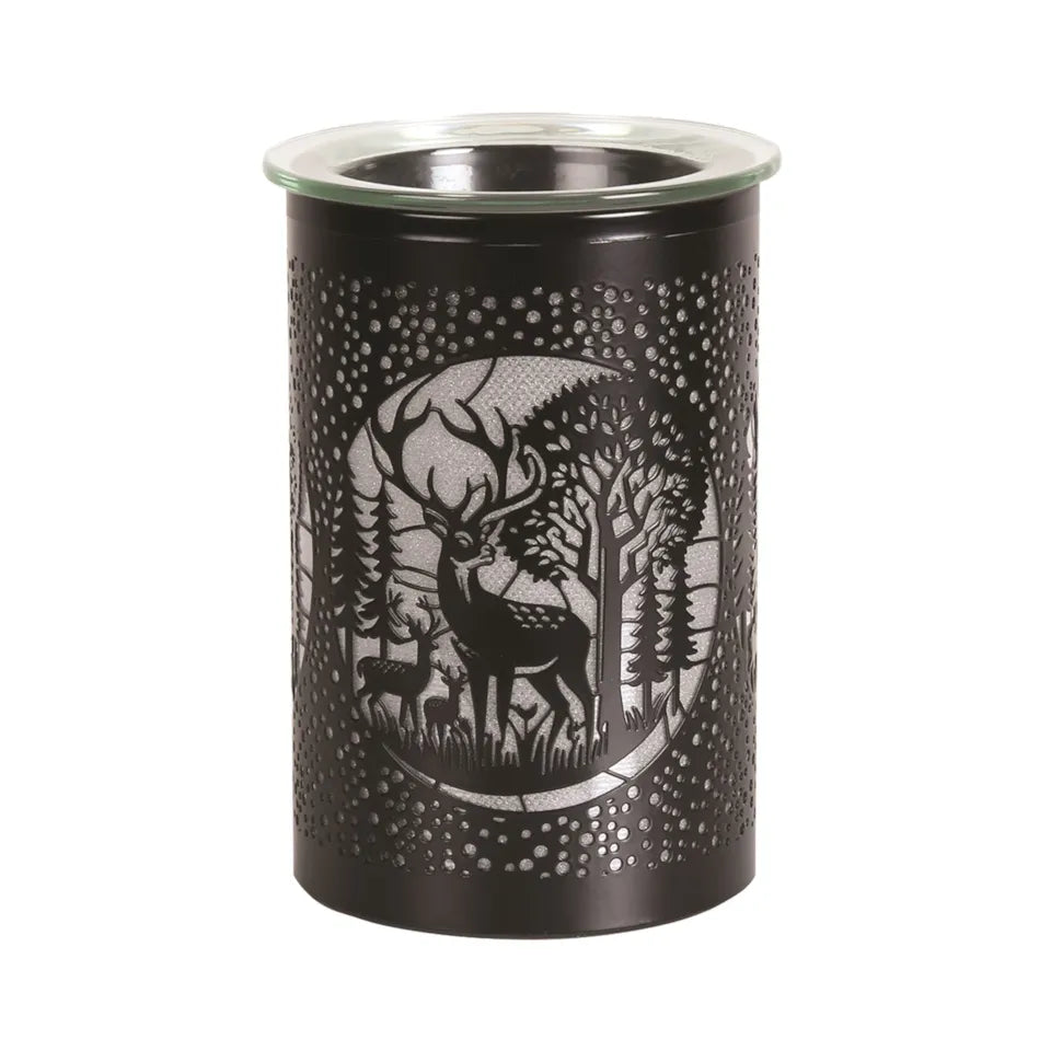 Colour Changing Electric Plug In LED Wax Warmer Black Stag Deer Family