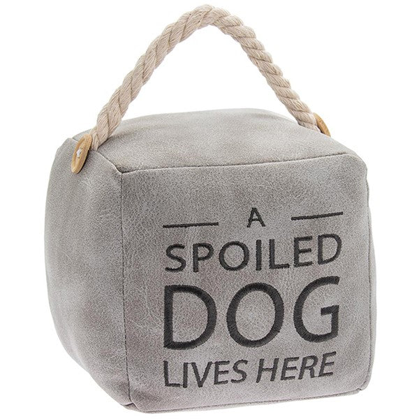 A Spoilt Dog Doorstop - Grey