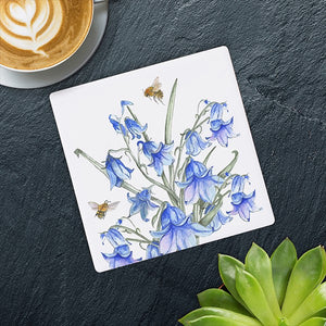 Bee-tanical Ceramic Coaster - Bluebells