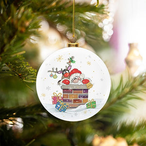 Christmas Bug Art Baubles - Santa