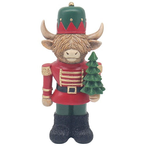 Nutcracker Highland Cow With Christmas Tree *** PRE-ORDER ***