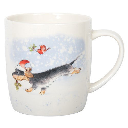 Paper Shed Christmas Sausage Dachshund Dog Mug