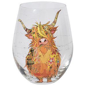 Highland Cow Stemless Glass