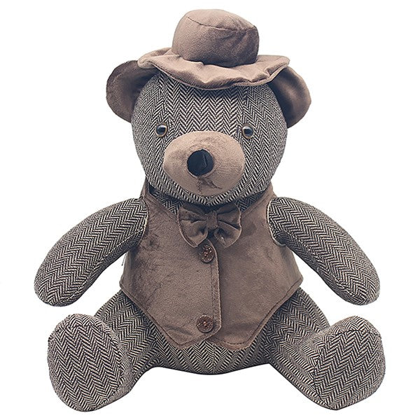 Large Herringbone Doorstop Teddy