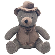 Load image into Gallery viewer, Large Herringbone Doorstop Teddy
