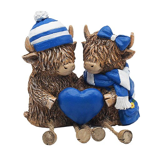 Highland Cow Couple - Blue