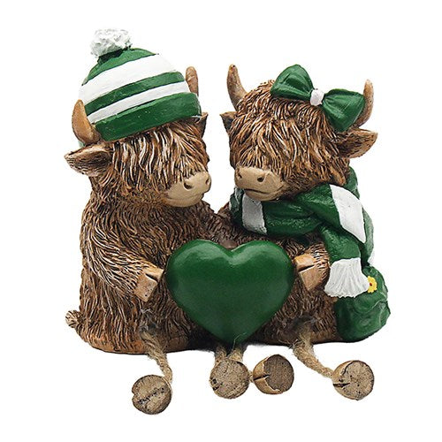 Highland Cow Couple - Green