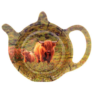 Country Highland Cow & Calf - Tea Bag Tidy