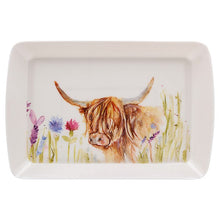 Load image into Gallery viewer, Highland Cow Meadows Small Melamine Tray
