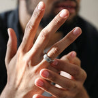 Men's Stainless Steel Moon Phase Spinning Band Ring