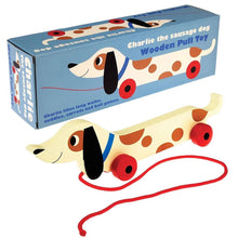 Load image into Gallery viewer, Charlie The Sausage Dog Wooden Pull Toy
