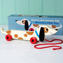 Load image into Gallery viewer, Charlie The Sausage Dog Wooden Pull Toy
